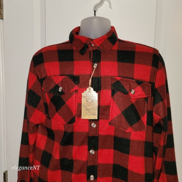 Telluride Men's Red/Black Plaid Flannel Shirt Sz: M NWT - Picture 2 of 5